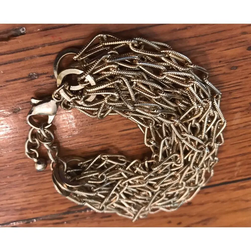 Multi-Strand Gold-Tone Link Adjustable 6'-7 1/2